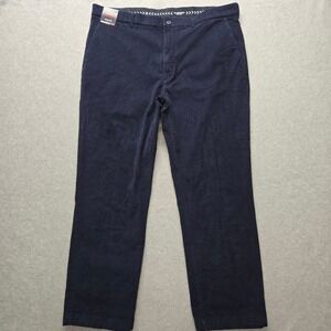 Roundtree & Yorke Mens 42x32 Navy Blue Corduroy Stewart Classic Fit Pants NEW
